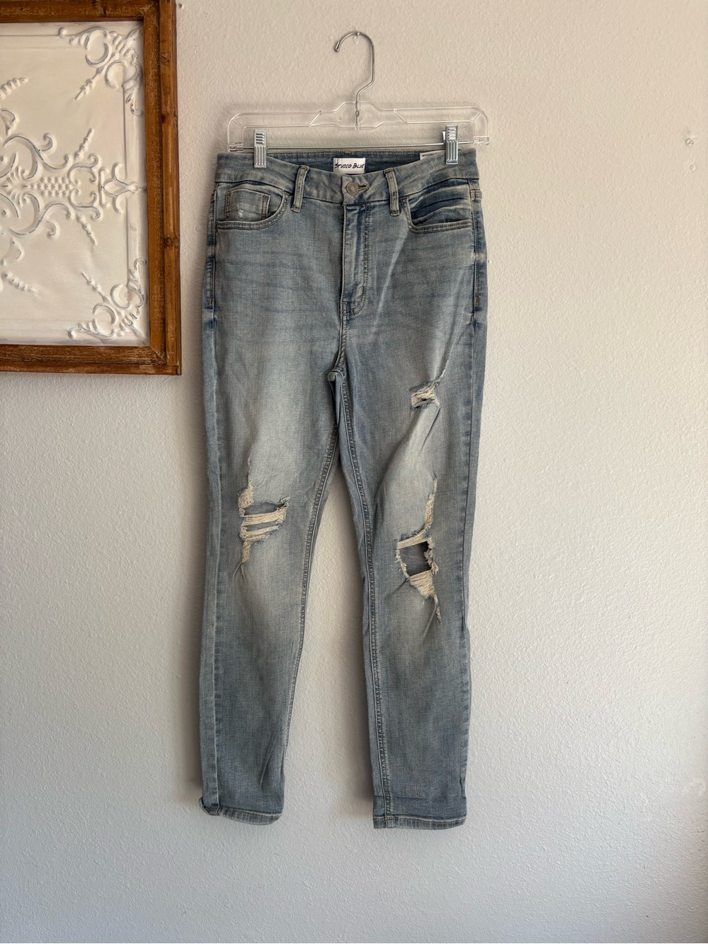 Studio Blue womens jeans size 28 skinny distressed medium wash high rise pants
